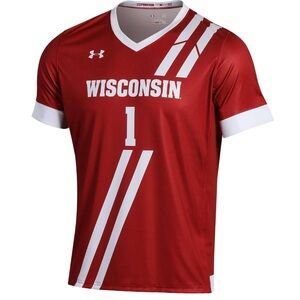Under Armour University Wisconsin Badgers Soccer Home Jersey Shirt On Field #1